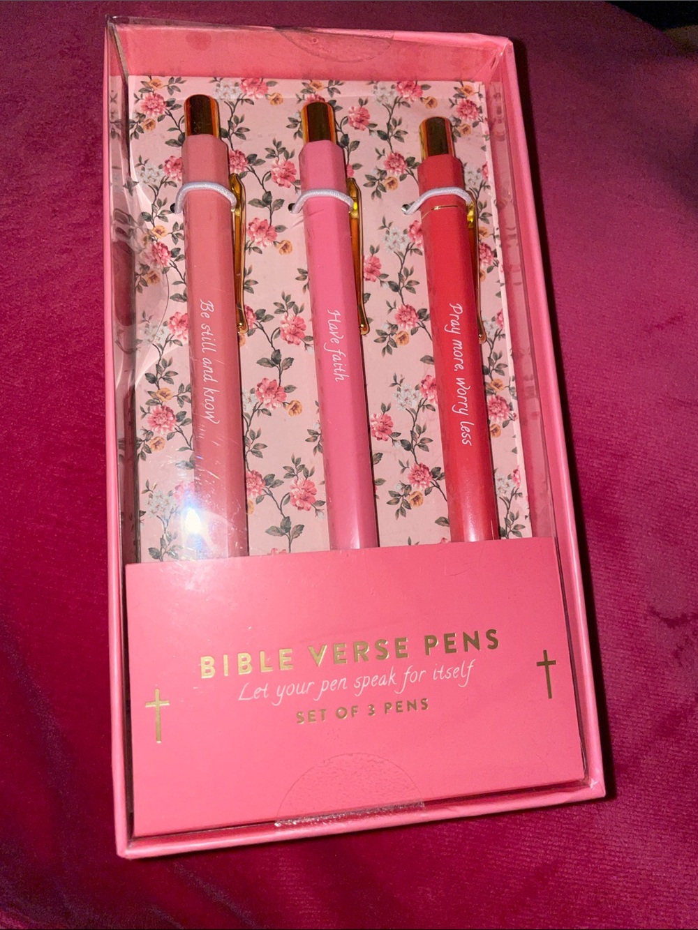 Bible Verse Pens Set - Pink Trio